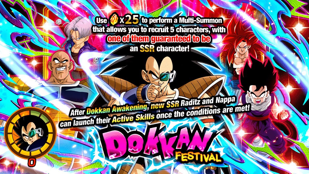 GLOBAL! phy raditz DOKKAN FESTIVAL BANNER SUMMONS! Dragon Ball Z Dokkan