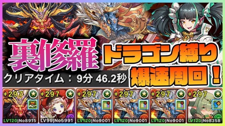 【パズドラドラゴン縛り】シヴァドラループで爆速!片ポロネビャクレンコウ×アリナで裏修羅周回!!【ゆっくり実況】