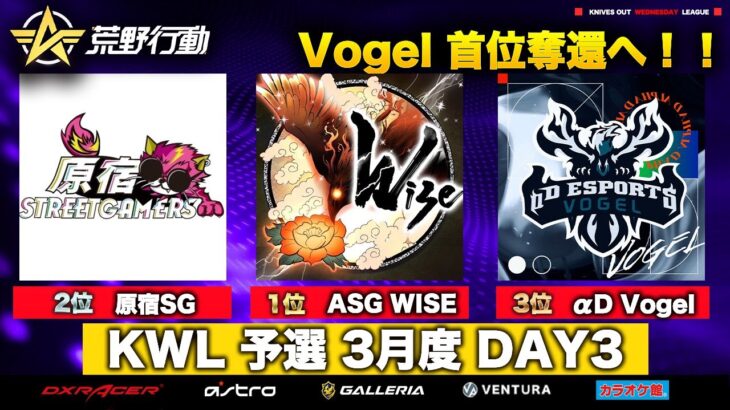 【荒野行動】KWL 予選 3月度 DAY3 開幕【Vogel １位へ！】実況解説：柴田アナ＆こっこ