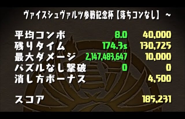 【185,231点】ランキングダンジョンヴァイスシュヴァルツ参戦記念杯！！【パズル&ドラゴンズ】