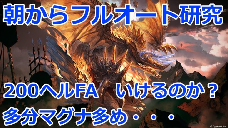 【グラブル】風古戦場　朝活　200hell　皆でフルオート研究！主にマグナ　持ち前の明るさでなんとかなりませんか・・・？【GBF】