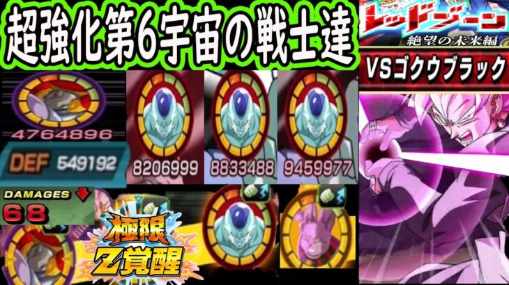 【ドッカンバトル】強くなった「第6宇宙の戦士」vs「レッドゾーンゴクウブラック」ボタマゲッタ・フロスト・シャンパ極限Z覚醒初陣！