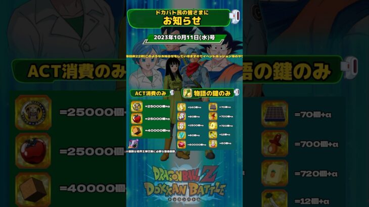 【ドッカンバトル】定時お知らせ  #ドカバト#ドッカン#ドッカンバトル#ドラゴンボール#dokkanbattle ‘shorts@ドッカンバトル59ch