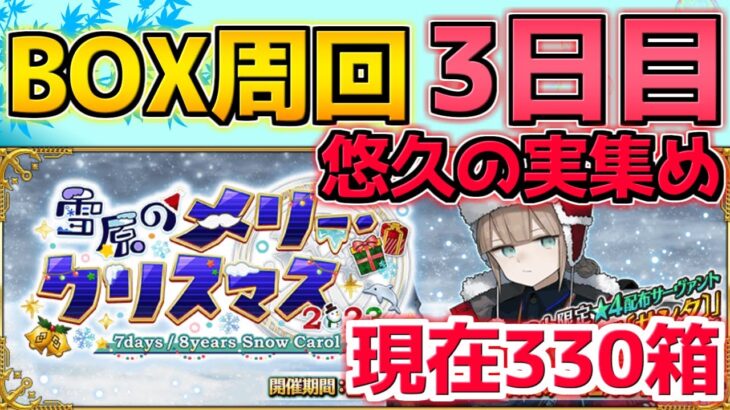 【#FGO】BOX3日目 いま起きた悠久の実を集める 現在330箱【雪原のメリークリスマス2023】