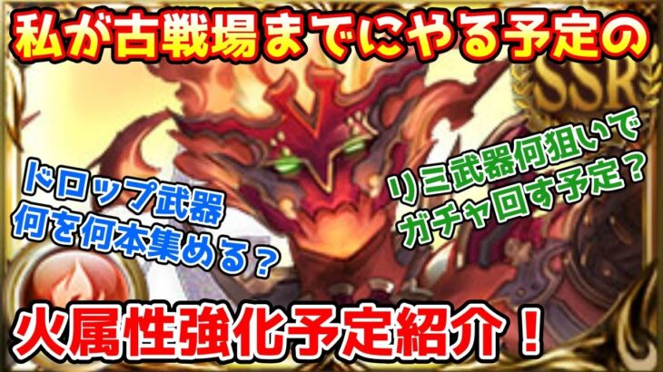 【グラブル】私が個人的に火古戦場までにやろう思っている火属性強化予定を紹介！