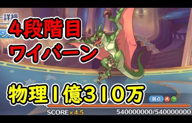 【プリコネR】4段階目ワイバーン　物理（火）1億310万【3月クランバトル】