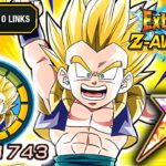 100% EZA AGL SSJ GOTENKS LEVEL 10 LINKS SHOWCASE + STICKER EFFECT! Dragon Ball Z Dokkan Battle