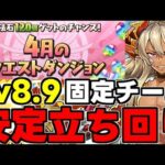 【4月のクエスト】Lv8.9固定チームド安定立ち回り解説！【パズドラ】