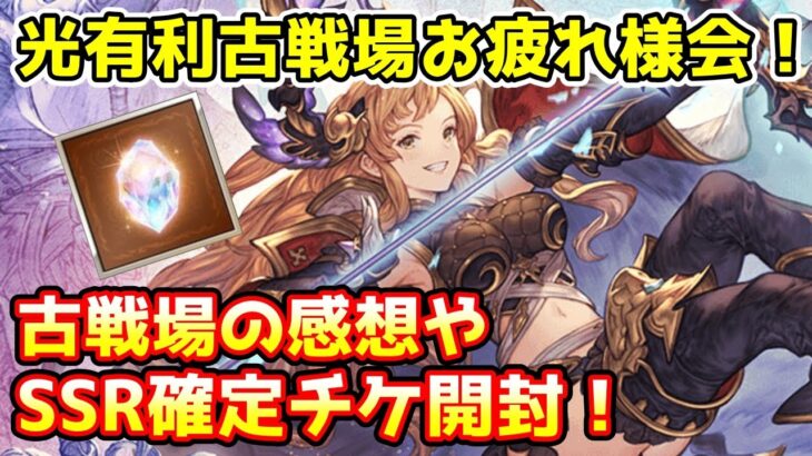 【グラブル】光有利古戦場お疲れ様会！今回の古戦場の感想や金剛晶ガチャ、SSR確定チケ開封！