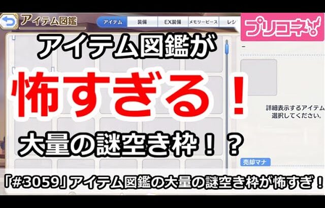 【プリコネ】アイテム図鑑が怖すぎる！大量の謎の空きスペース！？【プリンセスコネクト！】