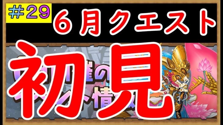 #２９【パズドラ】6月クエストをぐちゃぐちゃに破壊したので新千手チャレンジに挑んでみた結果！？・・・【6月クエスト】【クエスト15】【新千手】【雑談】