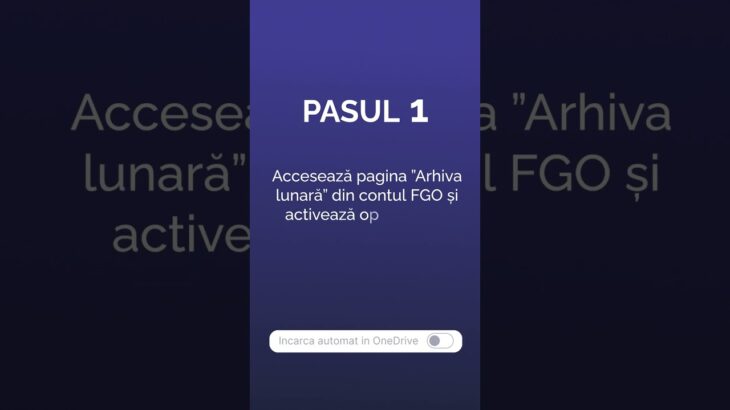 Arhiva de facturi din FGO salvată automat în OneDrive