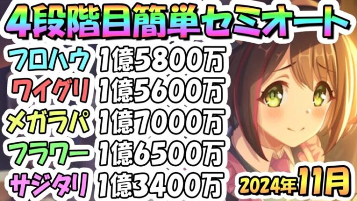 【プリコネR】４段階目簡単セミオート編成とフルオート編成たくさん紹介！２０２４年１１月クラバト【フロストハウンド】【ワイルドグリフォン】【メガラパーン】【フラワーシュバリエ】【サジタリウス】