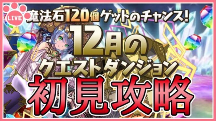 【パズドラ】12月のクエストを初見攻略！【雑談】