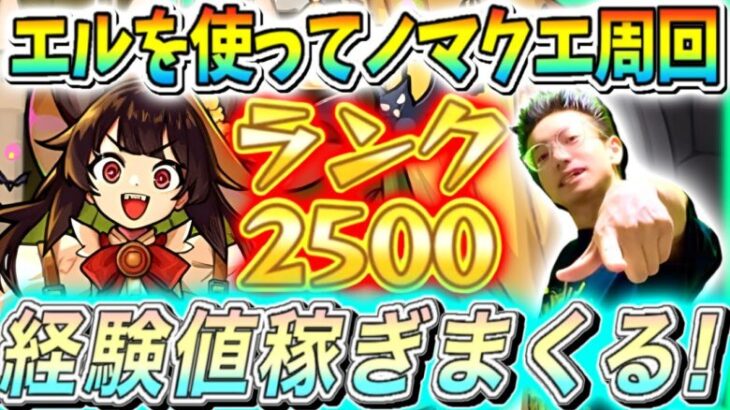 【モンスト】目指せランク2500！エル式ワンパンカーティット編成で経験値稼ぐ！！！