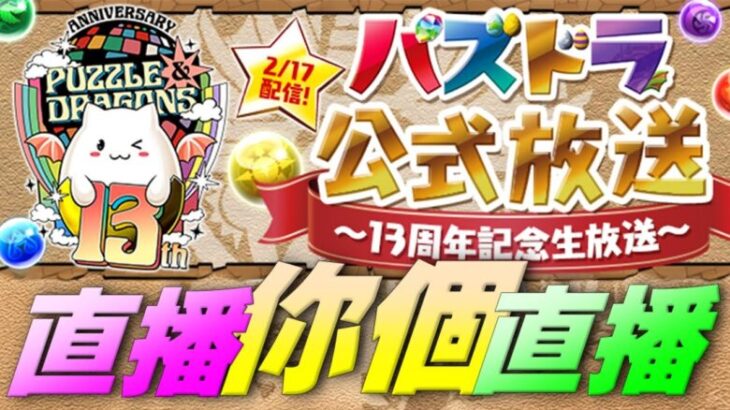 【PAD LIVE】13周年 – 一齊睇直播山本個直播「パズドラ公式放送」【パズドラ】【廣東話】