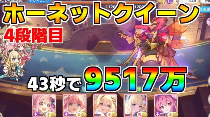 【プリコネR】4段階目 ホーネットクイーン 9517万 43s持ち越し編成 【3月クランバトル】【クラバト】