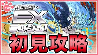 【パズドラ】7月のクエストEXラッシュを推しキャラで初見攻略！【雑談】