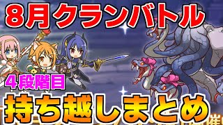 【プリコネR】8月クランバトル 持ち越し編成まとめ(4段階目)【マダムエレクトラ】【デミ・カリド】【レイスロード】【トライロッカー】【メデューサ】