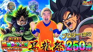【ドッカンバトル】怒り大爆発!? 新LRブロリー狙ってSSR確率2倍の昇龍祭250連ぶん回したら無限に確定演出きてLR神引き祭り開幕するも衝撃の結末に思わず涙…!?【超絶DOKKAN第2弾】