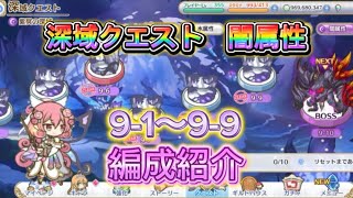 【プリコネR】深域クエスト闇9-1〜9-9までの編成紹介！【深域クエスト】【闇属性】