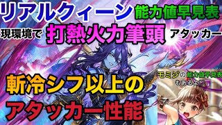 【ロマサガRS】⭐️打熱火力筆頭⭐️リアルクィーン&モミジ能力値早見表〜斬冷シフ以上のアタッカー性能‼️