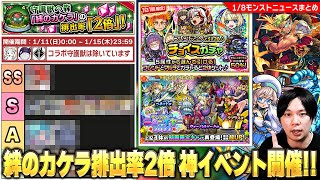 【モンスト】守護獣の森『絆のカケラ排出率2倍』神イベント開催！しろ的『恒常守護獣Tierランキング』SS~Bの4段階で評価＆おすすめポイントを紹介！チョイスガチャ＆復刻お正月ガチャも開催！【しろ】